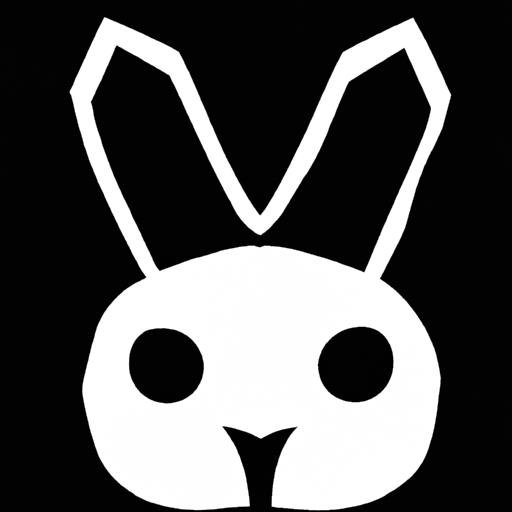 Thiết kế đơn giản màu đen trắng của khuôn mặt thỏ.