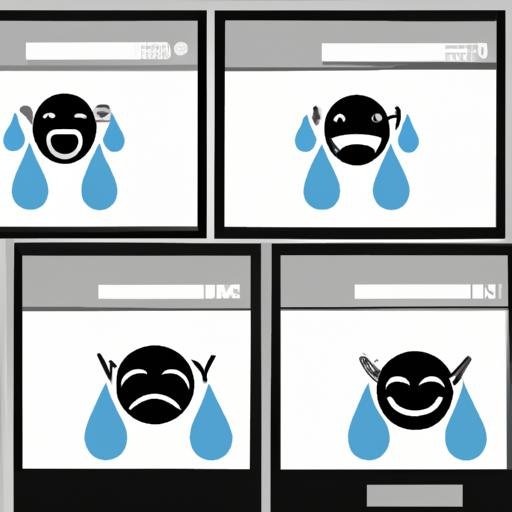 Một loạt các biểu tượng 'cười trong nước mắt' được hiển thị trên màn hình máy tính