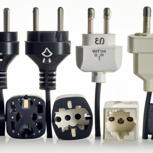 Các loại đầu cắm điện phổ biến trên nền trắng