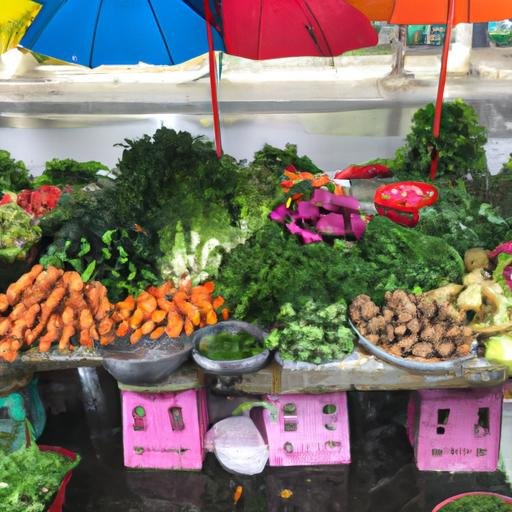 Một bản sắc đầy màu sắc của trái cây và rau củ tươi sạch tại chợ địa phương trong Tân Thới Nhất 8 Quận 12.