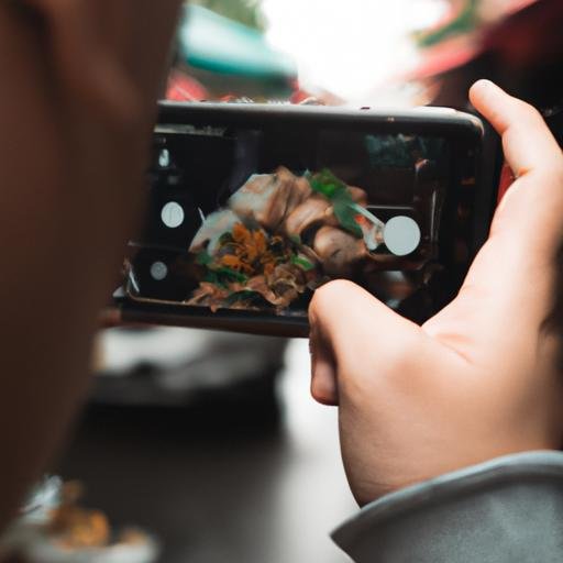Người đàn ông Việt chụp ảnh món đồ ăn đường phố bằng iPhone XS của mình