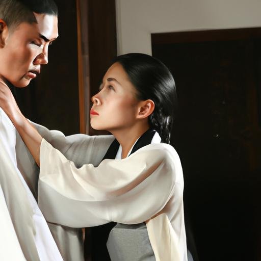 Một cảnh tình cảm xúc động giữa các nhân vật chính trong phim 'Nam Cao'