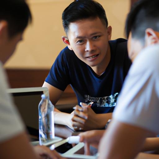 Daniel Phu trong cuộc họp với đội ngũ của mình tại AusAsia
