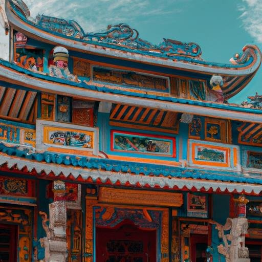 Ngôi đền rực rỡ màu sắc và kiến trúc hoa văn tinh tế tại 129 bà huyện thanh quan đã thu hút nhiều khách du lịch ghé thăm.