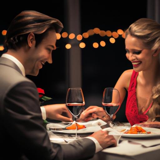 Đôi tình nhân thưởng thức bữa tối lãng mạn