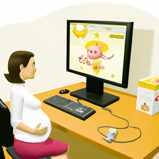 Chơi game liên quan đến thai kỳ và nuôi dạy con trên máy tính.