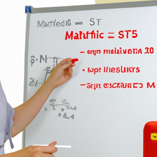 Giáo viên sử dụng bảng trắng để giải thích một khái niệm toán học trong sách giáo khoa Toán của Mỹ