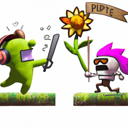 Hai nhân vật trong game Plants vs Zombies quyết liệt đối đầu