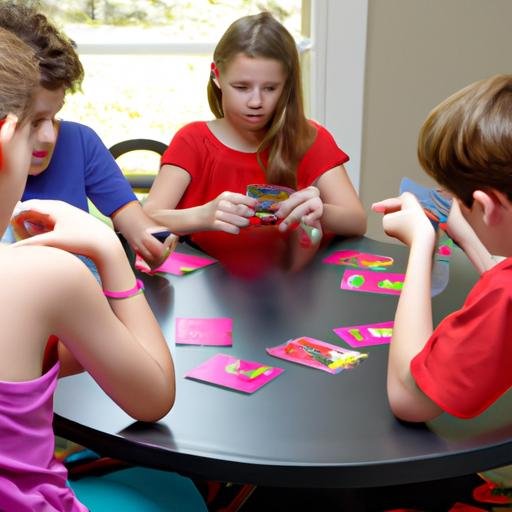 Những đứa trẻ vui vẻ học chơi Exploding Kittens cùng nhau.