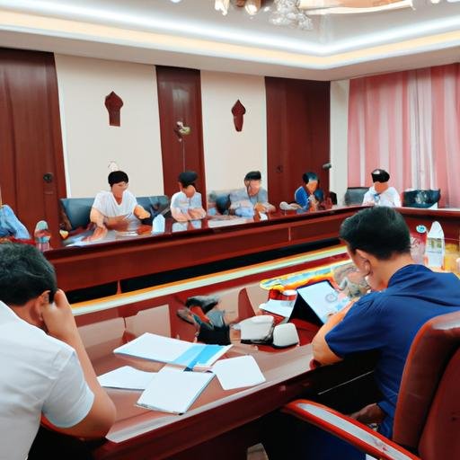 Đoàn doanh nhân tổ chức cuộc họp tại phòng hội thảo của ACB Long Biên