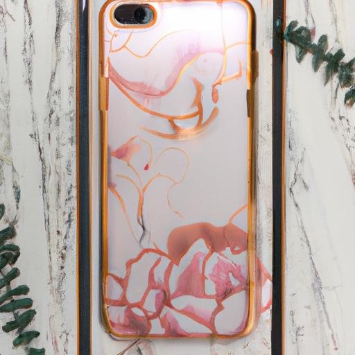 iPhone 7 Plus màu hồng vàng với vỏ trong suốt có thiết kế hoa nước sáng tạo