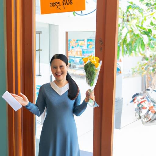 Khách hàng hạnh phúc rời khỏi chi nhánh ACB Long Biên với nụ cười tươi trên môi