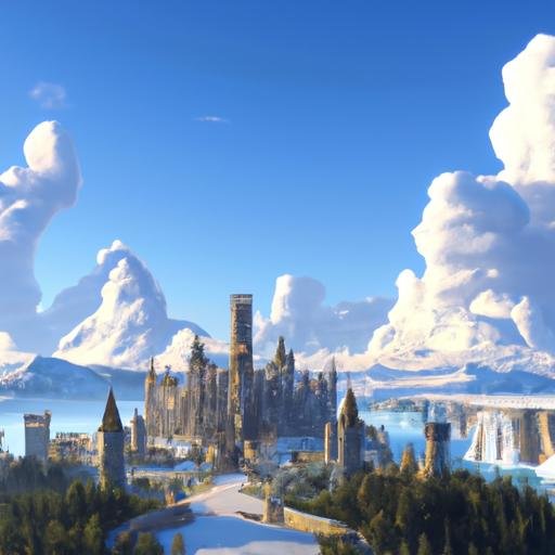 Khung cảnh tuyệt đẹp trong Heroes Evolved Trung Quốc với lâu đài hùng vĩ.