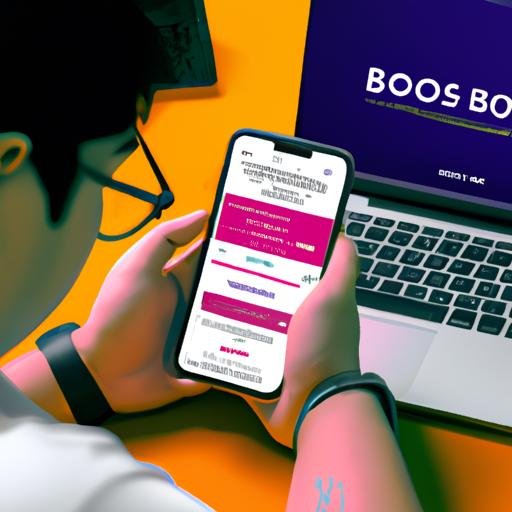 Một người đàn ông kiểm tra số dư tài khoản và số tiền thắng ở trò chơi Big Boss Club iOS trên điện thoại thông minh.