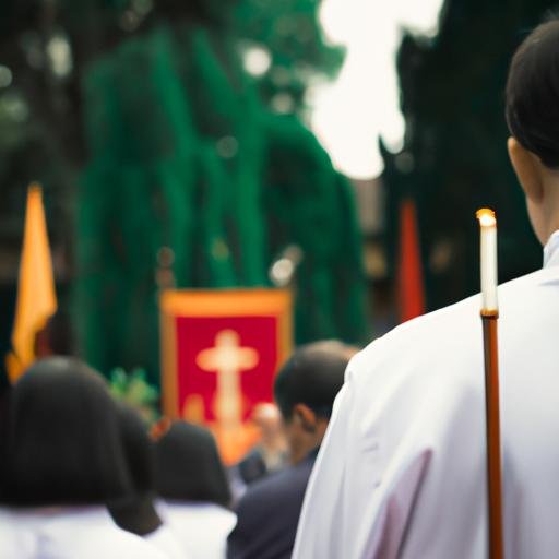 Phút giây thanh tịnh trong lễ diễu hành tôn giáo tại Giáo xứ Trung Nghĩa