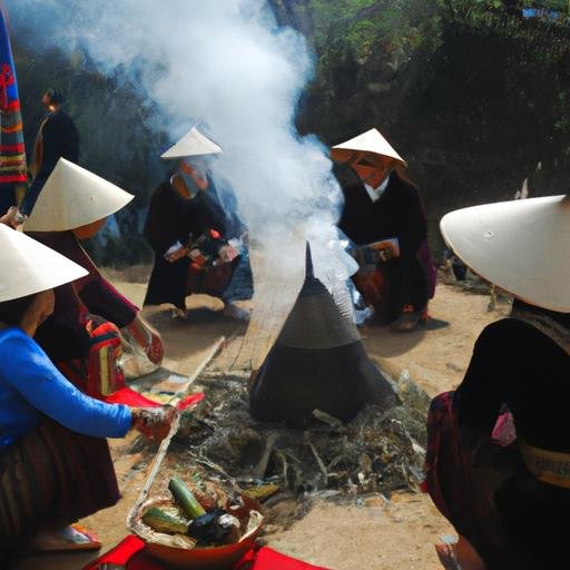 Cảnh tượng một đoàn người dân thực hiện lễ tụng tại Ngôi nhà trái phép.