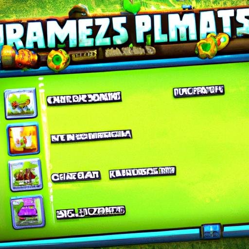 Hình chụp màn hình menu trong game Plants vs Zombies