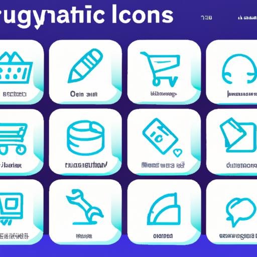 Một loạt các icon giới thiệu các danh mục sản phẩm trên một website