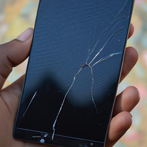 Một người cầm một chiếc Lenovo A7000 với màn hình bể nứt.