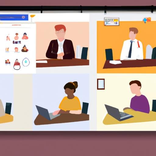 Một nhóm thực hiện cuộc họp trực tuyến trên Chat Room 1 từ các vị trí khác nhau