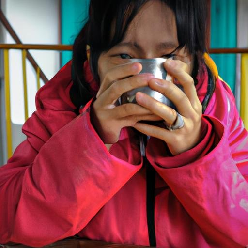 Một phụ nữ thưởng thức một tách Bang Sona ấm vào những ngày lạnh lẽo