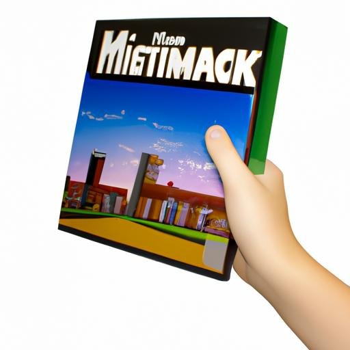 Một tay cầm hộp đĩa Minecraft.