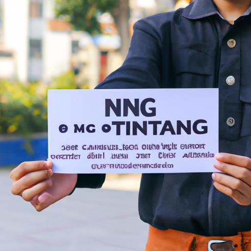 Người đang cầm một quảng cáo tuyển dụng với tiêu đề 'Tuyển nhân viên tiếng Trung tại Đà Nẵng'.