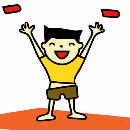Một người chiến thắng trò chơi quán kem của Pi và phấn khích giơ tay lên không trung.