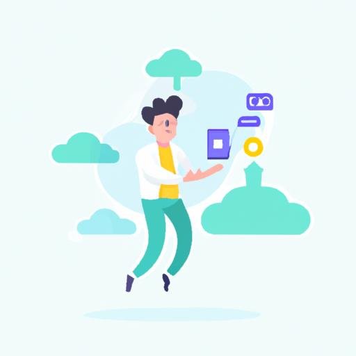 Người đàn ông cầm điện thoại thông minh và sử dụng ứng dụng lưu trữ đám mây