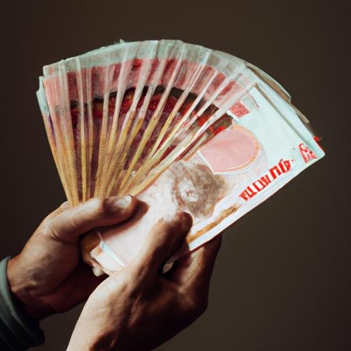 Người đàn ông cầm nắm tiền Việt Nam