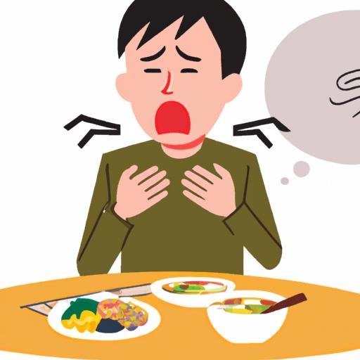 Người đàn ông ho khi ăn đồ ăn cay
