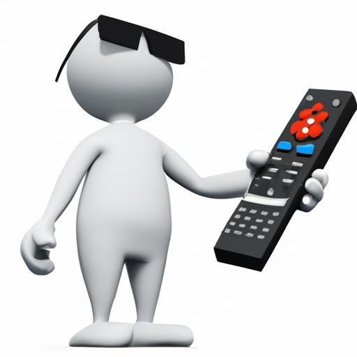 Người đeo kính 3D và cầm điều khiển TV Samsung