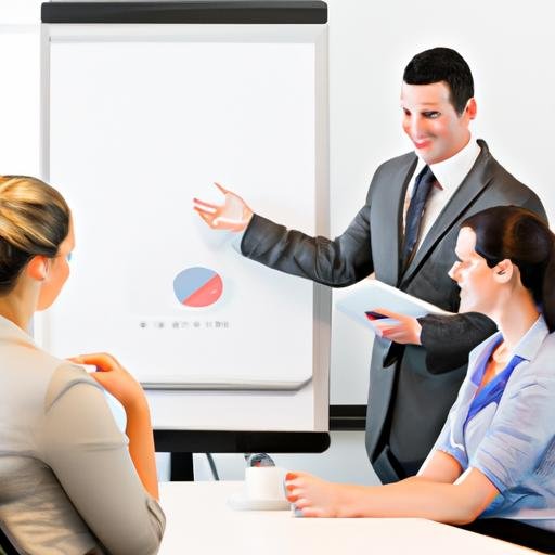 Nhân viên trade marketing thành công trình bày báo cáo trước đồng nghiệp