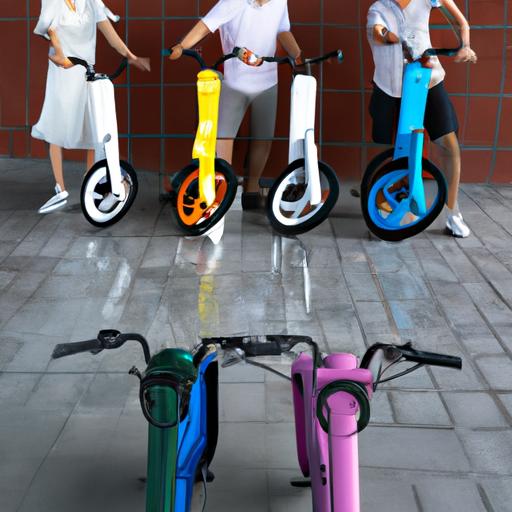 Nhóm bạn thân đạp xe trên những chiếc xe đạp Xiaomi sặc sỡ màu sắc