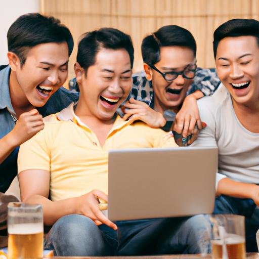 Một nhóm bạn duyệt trang web phổ biến tại Việt Nam để xem phim hàn người lớn cùng nhau và cười thả ga.