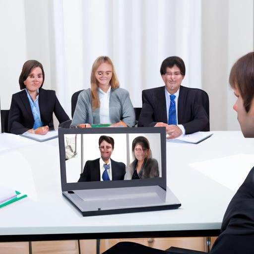 Nhóm doanh nhân có cuộc họp trực tuyến thông qua video conference