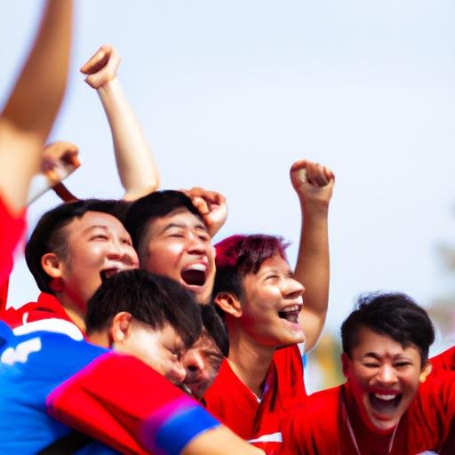 Một nhóm người hò reo và ăn mừng trong sự kiện giải đấu Cháo thỏ