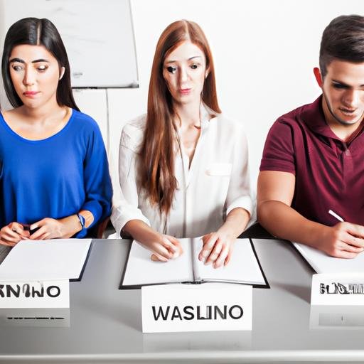 Một nhóm ứng viên tham gia bài kiểm tra ngoại ngữ.