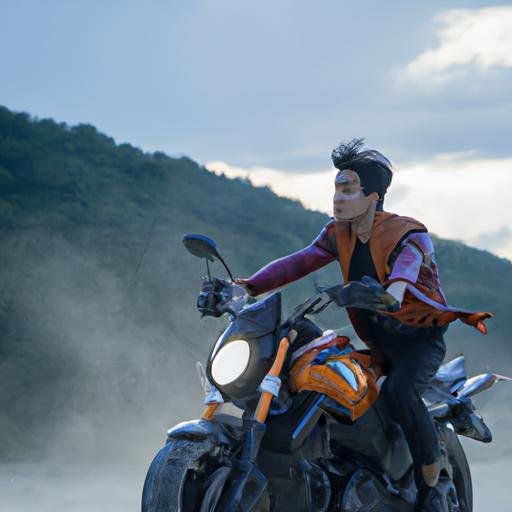 Nhân vật chính của phim đang lái xe máy