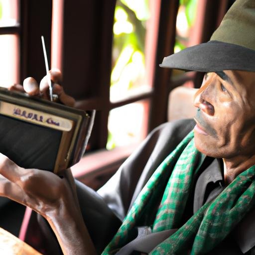 Ông lão nghe bài hát 'Đi Về Núi Trình Nam Sơn' trên radio truyền thống