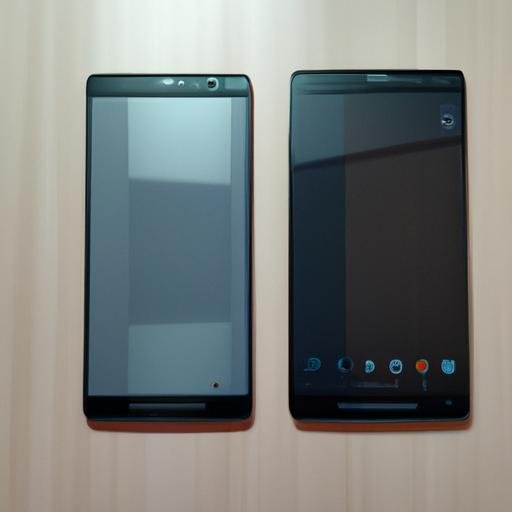 Một bức tranh so sánh chi tiết bên cạnh của một chiếc Lenovo A7000 với và không có bảo vệ màn hình kính.