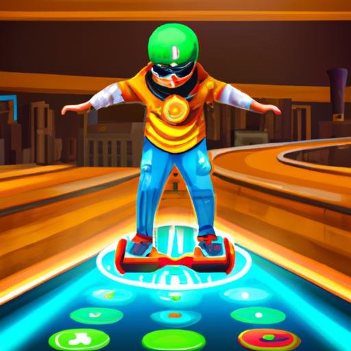 Người chơi Subway Surfers sử dụng trượt ván bay để tránh chướng ngại vật và thu thập các món ngũ cốc.