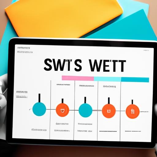 Phân tích dữ liệu SWOT với biểu đồ trên tablet