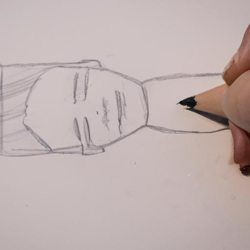 Bàn tay người vẽ hình dáng với bút sáp Mic trên tấm giấy vẽ