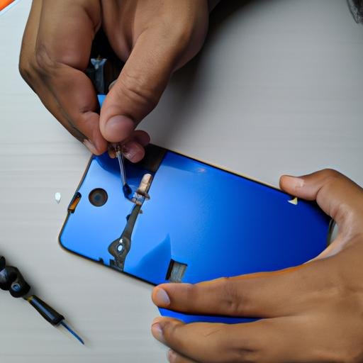 Tháo mở nắp sau điện thoại trước khi thay pin Redmi 7.