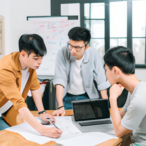 Một nhóm các nhà phát triển đang bàn luận và đưa ra ý tưởng cho một dự án phần mềm mới tại văn phòng IT ở Bắc Ninh