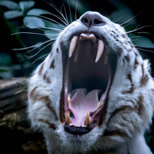 Gần cận về khuôn mặt của Volibear Rừng khi hét lên.
