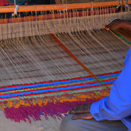Thợ dệt tấm chiếu truyền thống tại làng