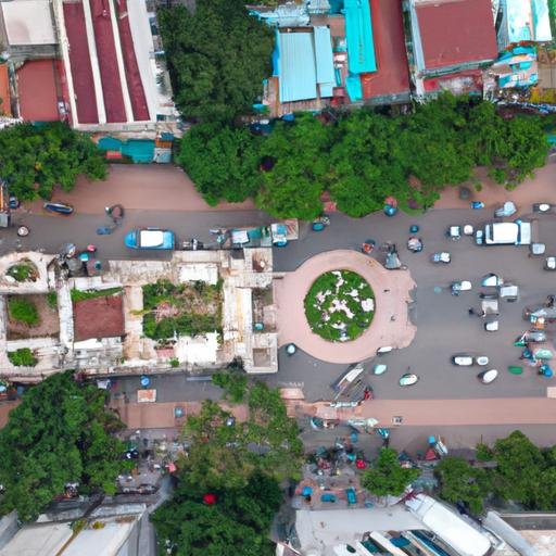 Cảnh từ trên cao của góc đường Nguyễn Chí Thanh