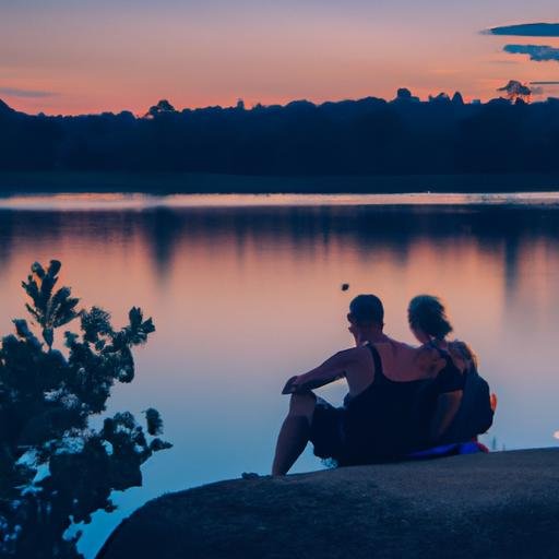 Ngồi bên bờ hồ, cùng nhìn hoàng hôn và tận hưởng khoảnh khắc bình yên